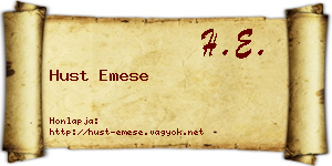 Hust Emese névjegykártya